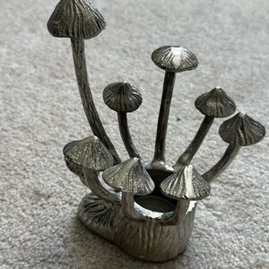 Silver Mushroom Candle Holder